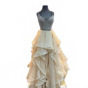 NEW TIFFANY DESIGNS women's prom dress in champagne